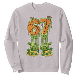 67 Basketball St Patricks Day Sweatshirt Funny Six Seven Gen Alpha Meme Drip TS14 Ice Gray Print Your Wear
