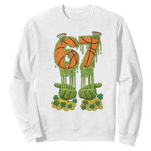 67 Basketball St Patricks Day Sweatshirt Funny Six Seven Gen Alpha Meme Drip TS14 White Print Your Wear