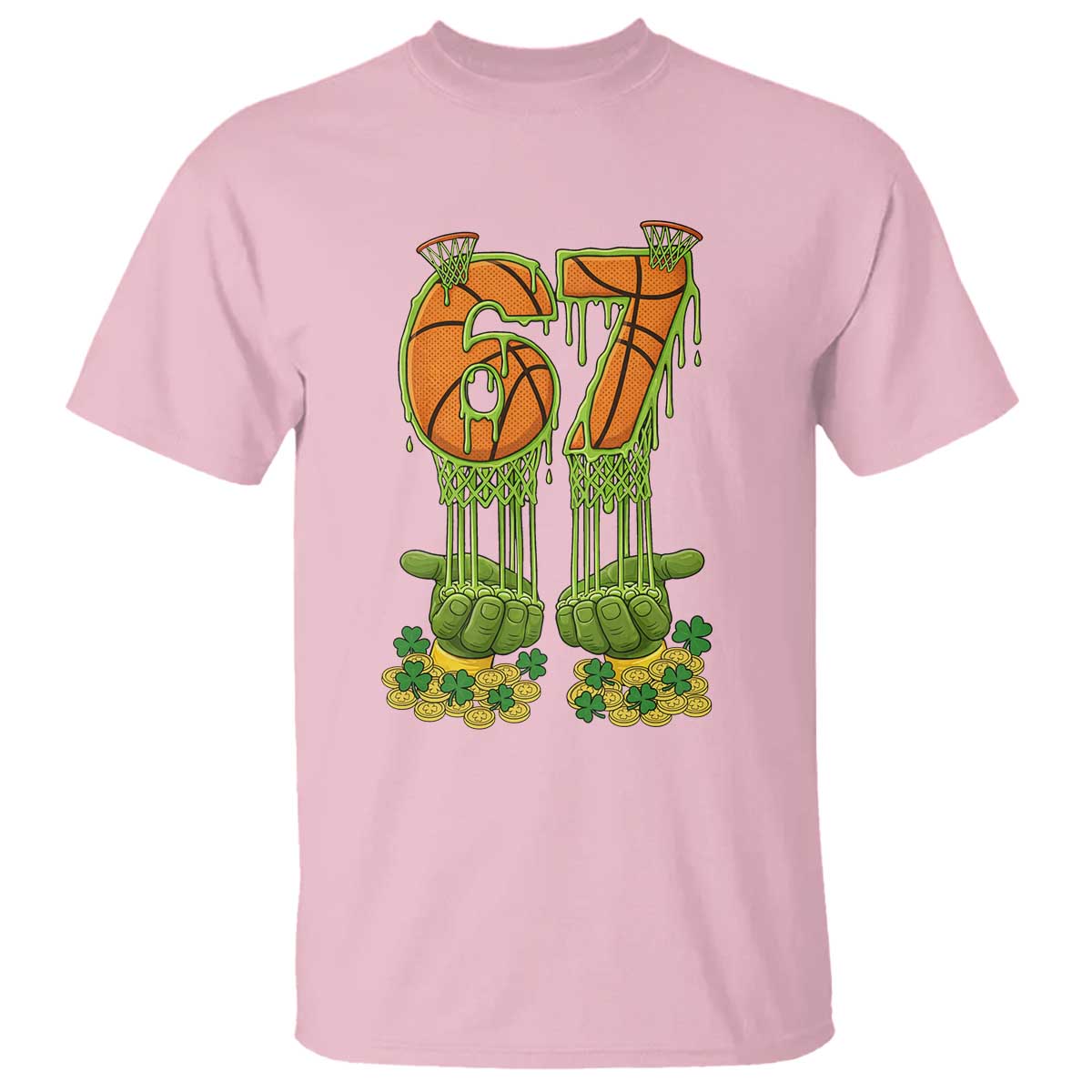 67 Basketball St Patricks Day T Shirt Funny Six Seven Gen Alpha Meme Drip TS14 Light Pink Print Your Wear