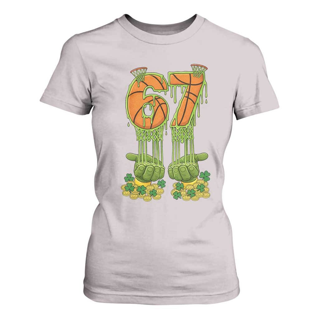67 Basketball St Patricks Day T Shirt For Women Funny Six Seven Gen Alpha Meme Drip TS14 Ice Gray Print Your Wear
