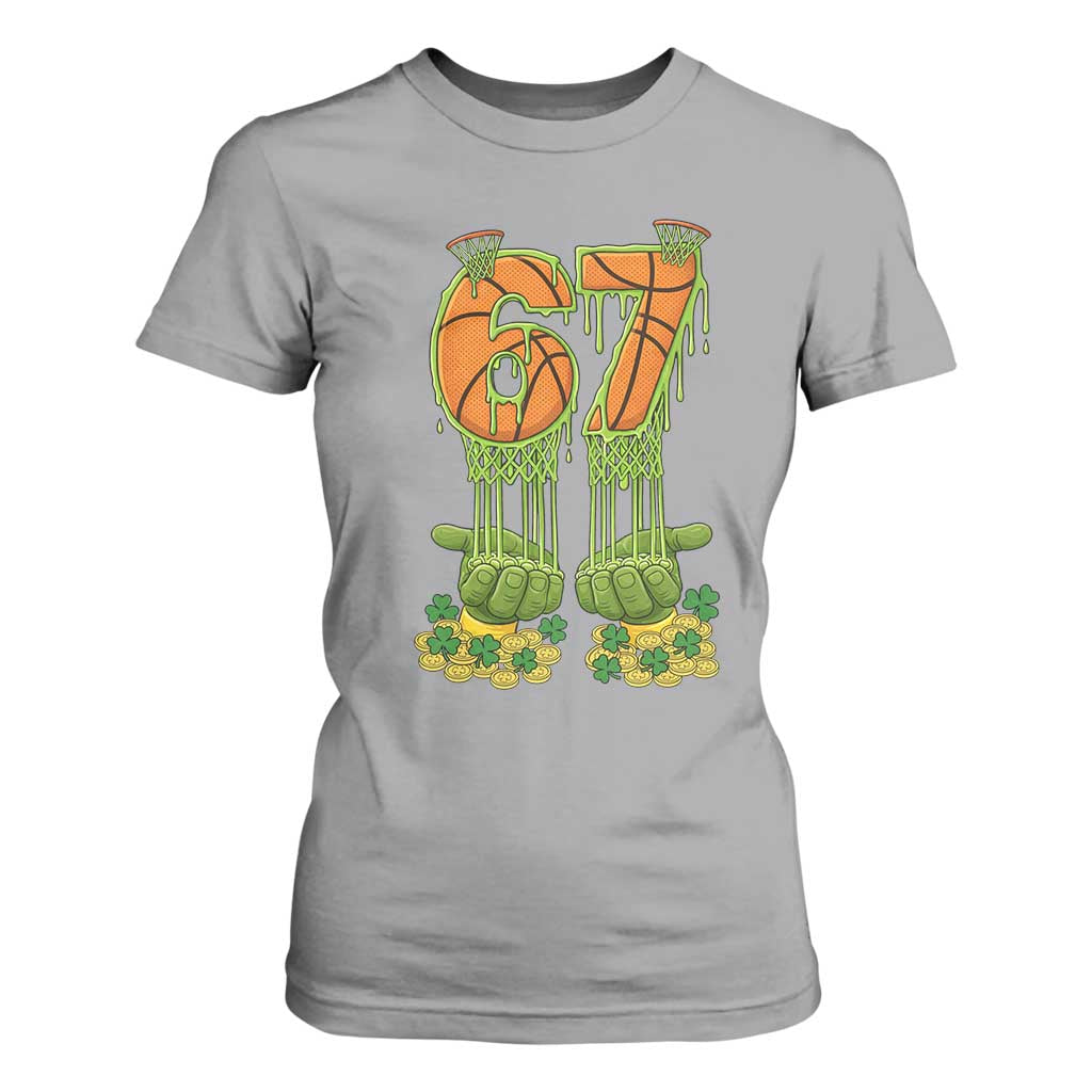 67 Basketball St Patricks Day T Shirt For Women Funny Six Seven Gen Alpha Meme Drip TS14 Sport Gray Print Your Wear