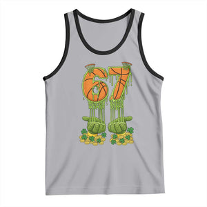 67 Basketball St Patricks Day Tank Top Funny Six Seven Gen Alpha Meme Drip TS14 Athletic Heather Black Print Your Wear