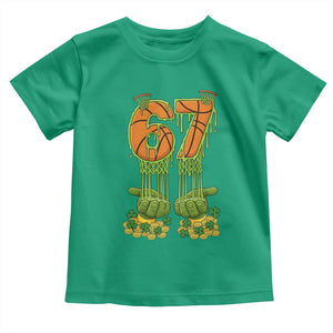 67 Basketball St Patricks Day Toddler T Shirt Funny Six Seven Gen Alpha Meme Drip TS14 Irish Green Print Your Wear