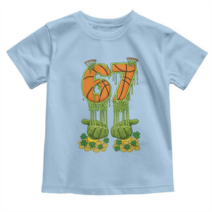 67 Basketball St Patricks Day Toddler T Shirt Funny Six Seven Gen Alpha Meme Drip TS14 Light Blue Print Your Wear