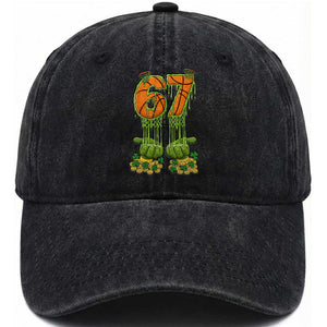 67 Basketball St Patricks Day Washed Cotton Baseball Cap Funny Six Seven Gen Alpha Meme Drip TS14 Washed Cap Universal Fit Black Print Your Wear