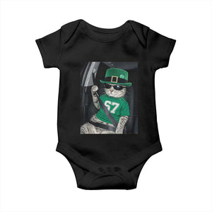 67 Cat St Patricks Day Baby Onesie Funny Cat Driver Leprechaun Meme TS14 Black Print Your Wear