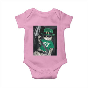 67 Cat St Patricks Day Baby Onesie Funny Cat Driver Leprechaun Meme TS14 Light Pink Print Your Wear