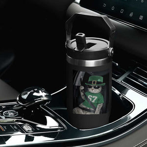 67 Cat St Patricks Day Flip Straw Tumbler Funny Cat Driver Leprechaun Meme TS14 Print Your Wear