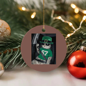 67 Cat St Patricks Day Ceramic Ornament Funny Cat Driver Leprechaun Meme TS14 1pc Mocha Print Your Wear