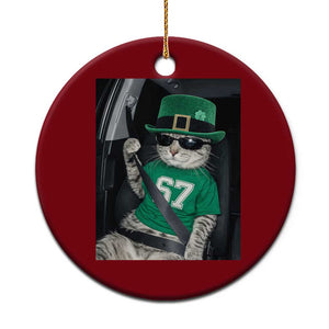 67 Cat St Patricks Day Ceramic Ornament Funny Cat Driver Leprechaun Meme TS14 1pc Red Print Your Wear