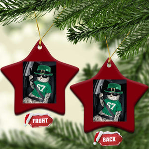 67 Cat St Patricks Day Ceramic Ornament Funny Cat Driver Leprechaun Meme TS14 Print Your Wear