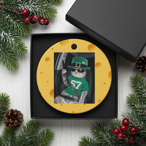 67 Cat St Patricks Day Ceramic Ornament Funny Cat Driver Leprechaun Meme TS14 1pc Yellow Cheese Print Your Wear