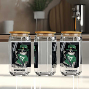 67 Cat St Patricks Day Glass Can Funny Cat Driver Leprechaun Meme TS14 Print Your Wear