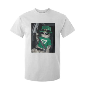67 Cat St Patricks Day T Shirt For Kid Funny Cat Driver Leprechaun Meme TS14 White Print Your Wear