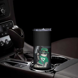 67 Cat St Patricks Day Skinny Tumbler Funny Cat Driver Leprechaun Meme TS14 Print Your Wear