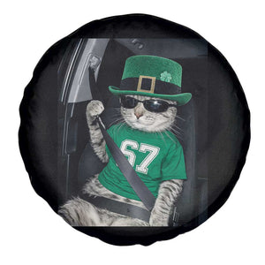 67 Cat St Patricks Day Spare Tire Cover Funny Cat Driver Leprechaun Meme TS14 Print Your Wear