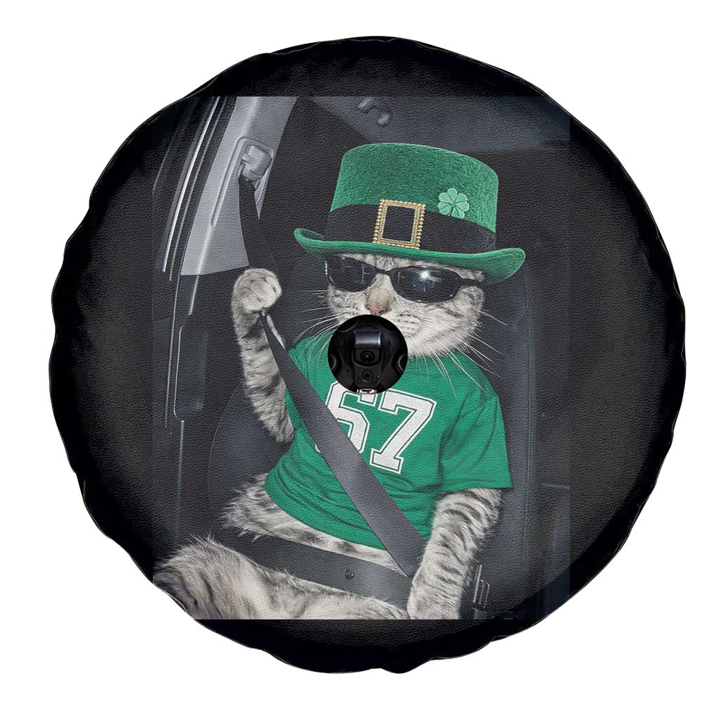 67 Cat St Patricks Day Spare Tire Cover Funny Cat Driver Leprechaun Meme TS14 Print Your Wear