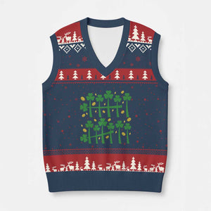 67 St Patricks Day V-Neck Knit Sweater Vest Funny Six Seven Gen Alpha Meme TS14 Navy Red Print Your Wear