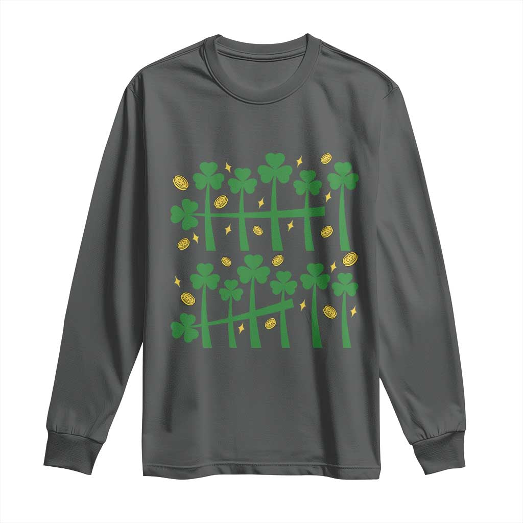 67 St Patricks Day Long Sleeve Shirt Funny Six Seven Gen Alpha Meme TS14 Dark Heather Print Your Wear