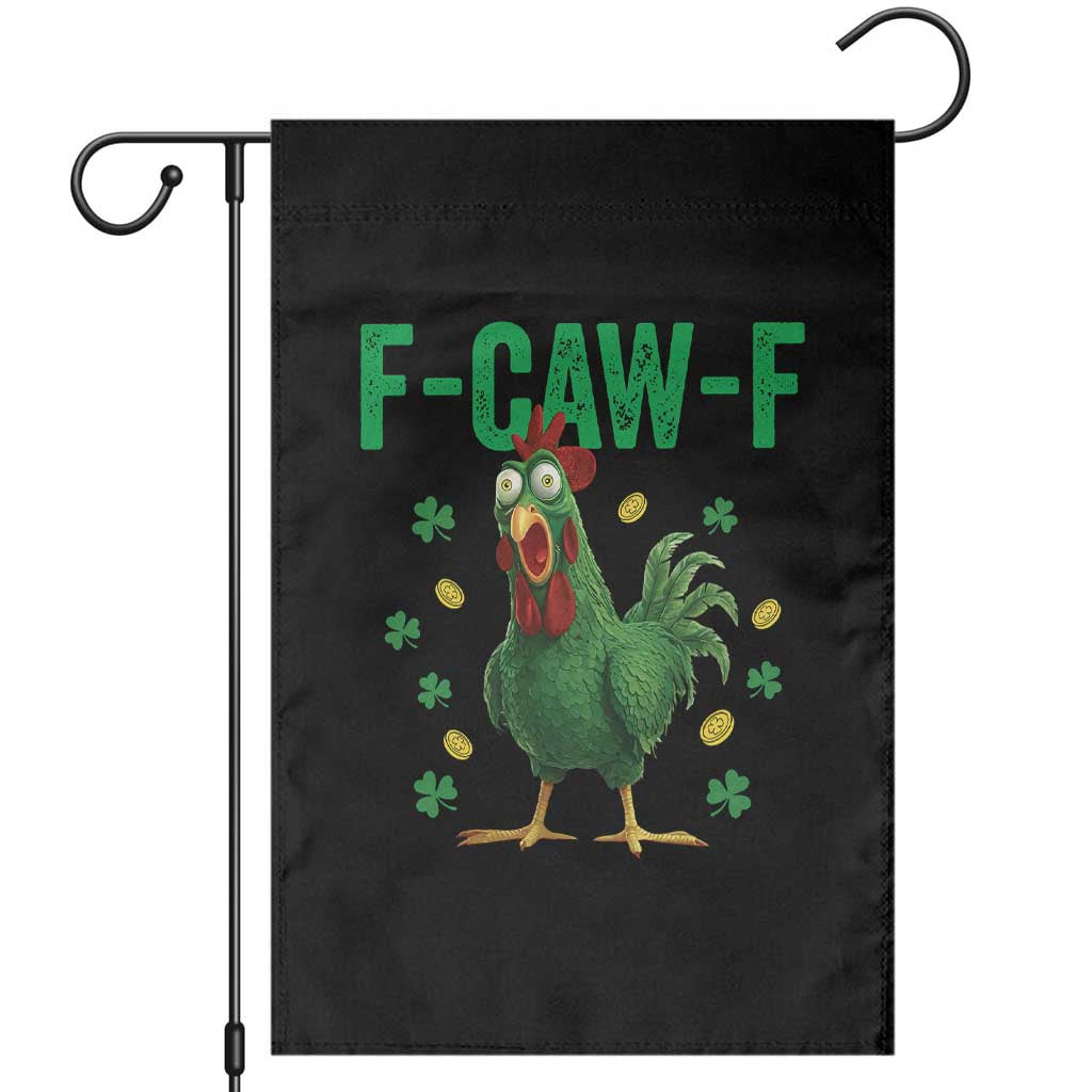 Funny St Patrick Day Garden Flag F-Caw-F Lucky Chicken Meme TS14 Black Print Your Wear