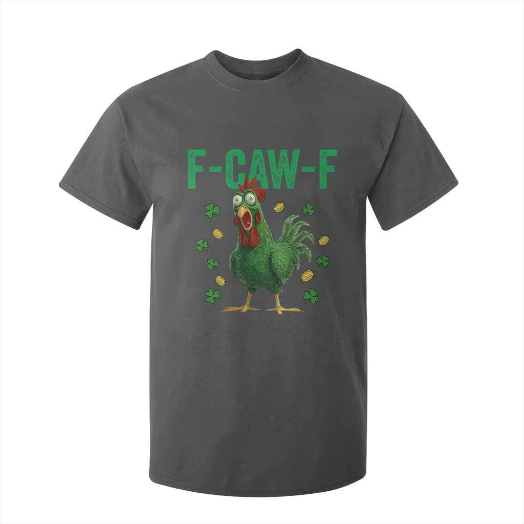 Funny St Patrick Day T Shirt For Kid F-Caw-F Lucky Chicken Meme TS14 Dark Heather Print Your Wear