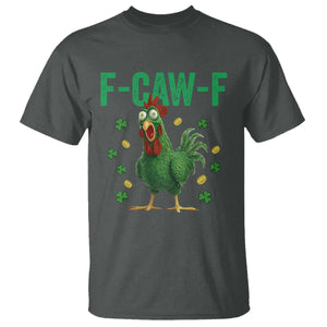 Funny St Patrick Day T Shirt F-Caw-F Lucky Chicken Meme TS14 Dark Heather Print Your Wear
