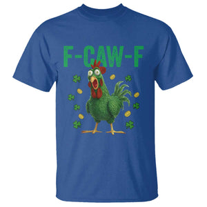 Funny St Patrick Day T Shirt F-Caw-F Lucky Chicken Meme TS14 Royal Blue Print Your Wear