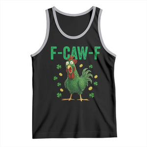Funny St Patrick Day Tank Top F-Caw-F Lucky Chicken Meme TS14 Black Athletic Heather Print Your Wear