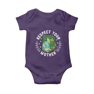 Respect Your Mother Baby Onesie Earth Mother Women Girl TS14 Purple Print Your Wear