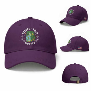 Respect Your Mother Baseball Cap Earth Mother Women Girl TS14 Baseball Cap Universal Fit Purple Print Your Wear