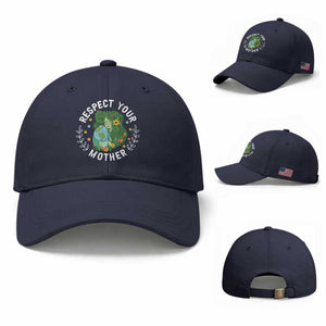 Respect Your Mother Baseball Cap Earth Mother Women Girl TS14 Baseball Cap Universal Fit Navy Print Your Wear