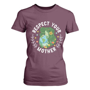 Respect Your Mother T Shirt For Women Earth Mother Women Girl TS14 Maroon Print Your Wear