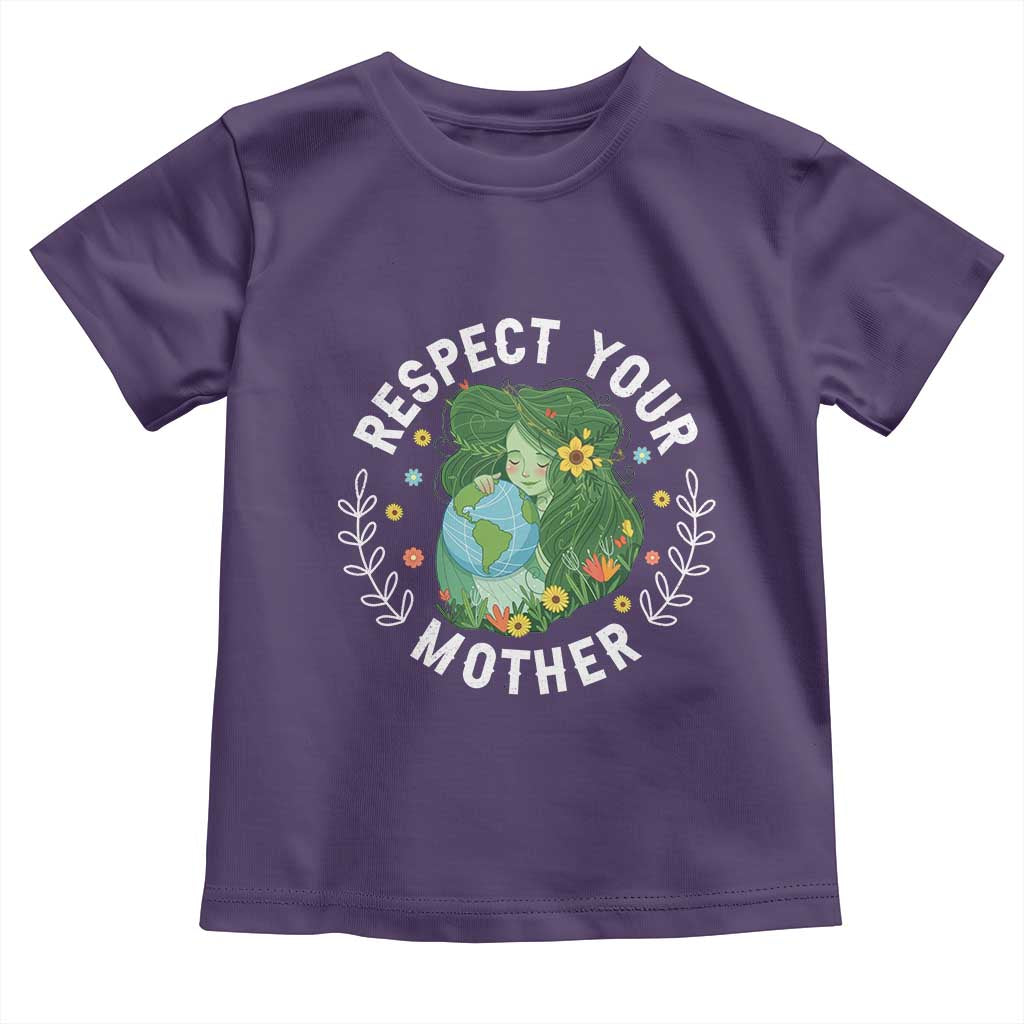 Respect Your Mother Toddler T Shirt Earth Mother Women Girl TS14 Purple Print Your Wear