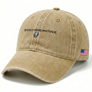 Respect Your Mother Washed Cotton Baseball Cap Funny Sarcastic Earth Day TS14 Print Your Wear