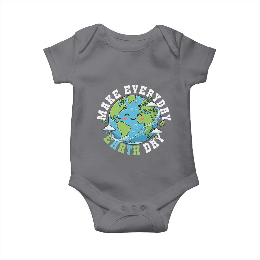 Funny Make Earth Day Every Day Baby Onesie Cute Environmental Awareness Earth Day TS14 Charcoal Print Your Wear