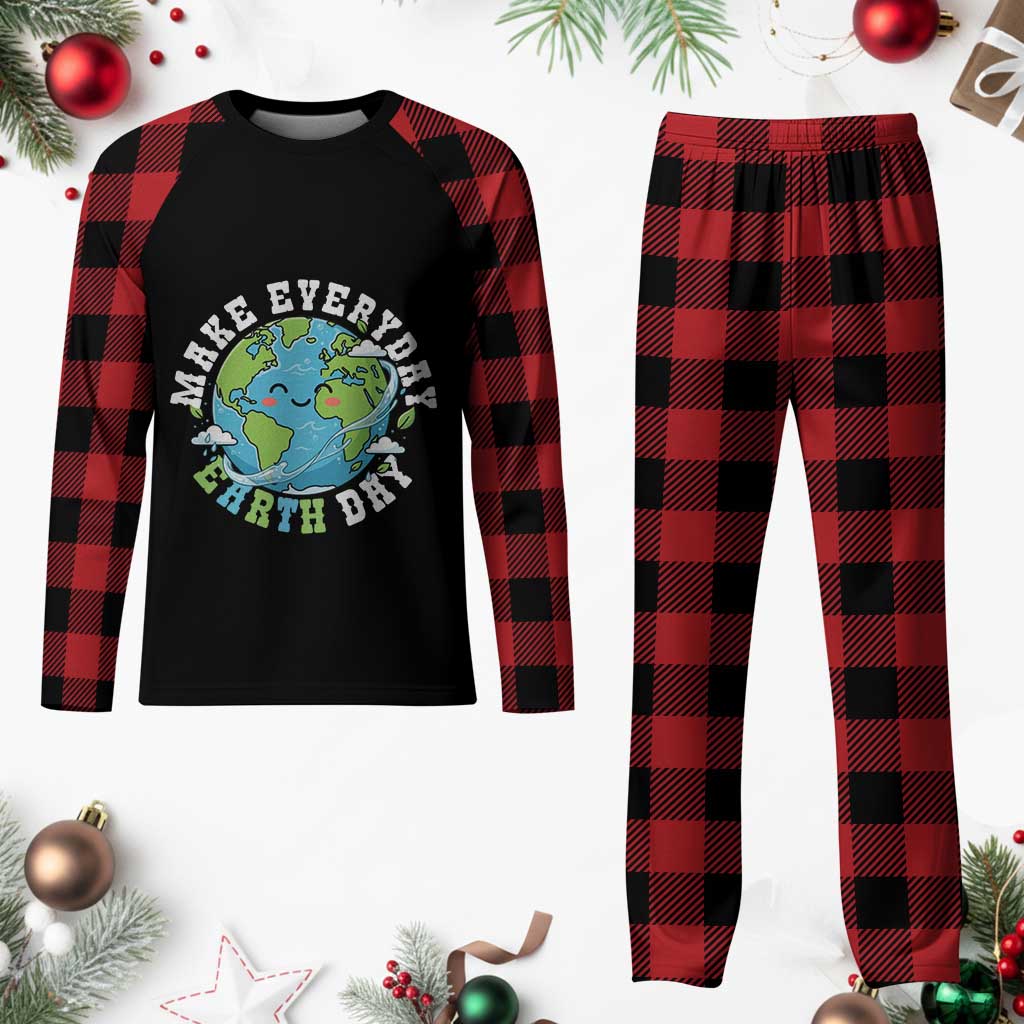 Funny Make Earth Day Every Day Plaid Pajama Set Cute Environmental Awareness Earth Day TS14 Buffalo Plaid Print Your Wear