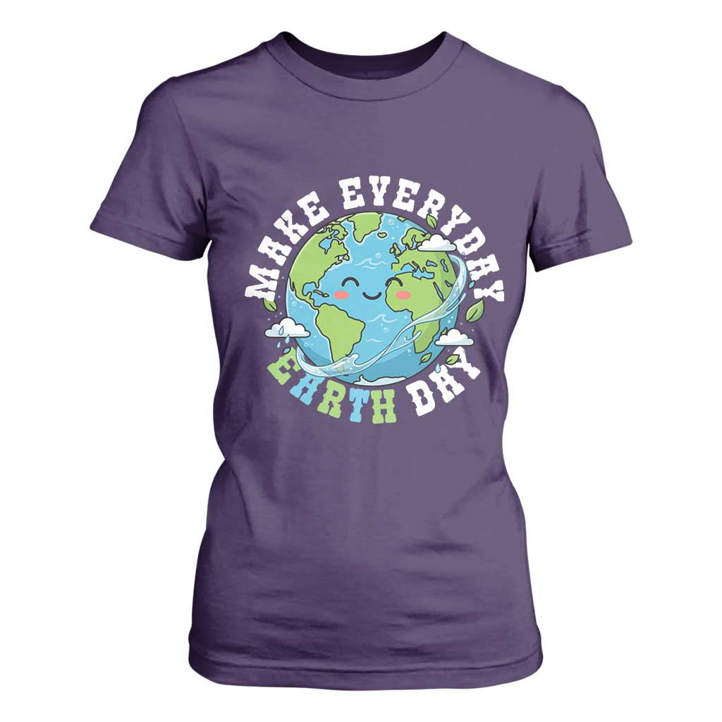 Funny Make Earth Day Every Day T Shirt For Women Cute Environmental Awareness Earth Day TS14 Purple Print Your Wear