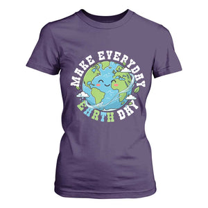 Funny Make Earth Day Every Day T Shirt For Women Cute Environmental Awareness Earth Day TS14 Purple Print Your Wear
