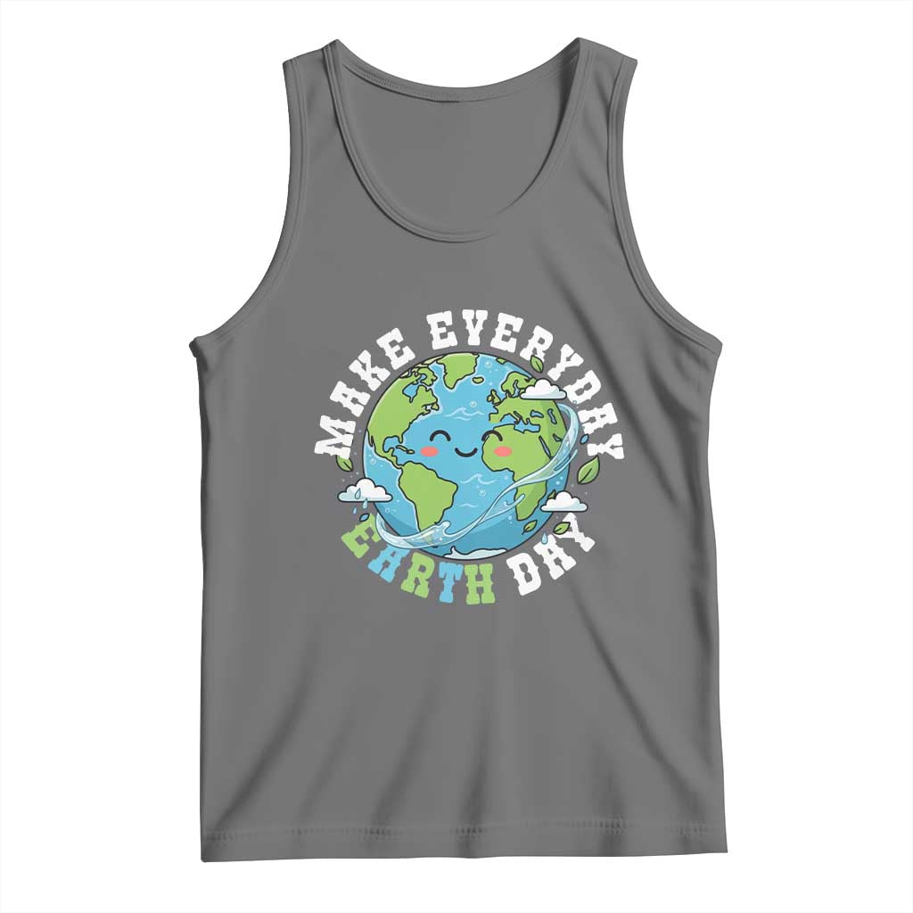 Funny Make Earth Day Every Day Tank Top Cute Environmental Awareness Earth Day TS14 Black Heather Print Your Wear