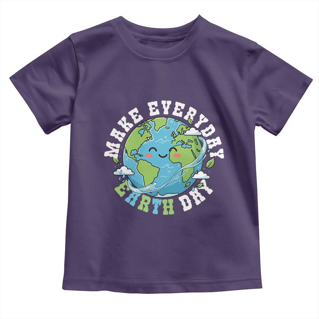 Funny Make Earth Day Every Day Toddler T Shirt Cute Environmental Awareness Earth Day TS14 Purple Print Your Wear