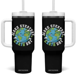 Funny Make Earth Day Every Day Tumbler With Handle Cute Environmental Awareness Earth Day TS14 One Size: 40 oz Black Print Your Wear