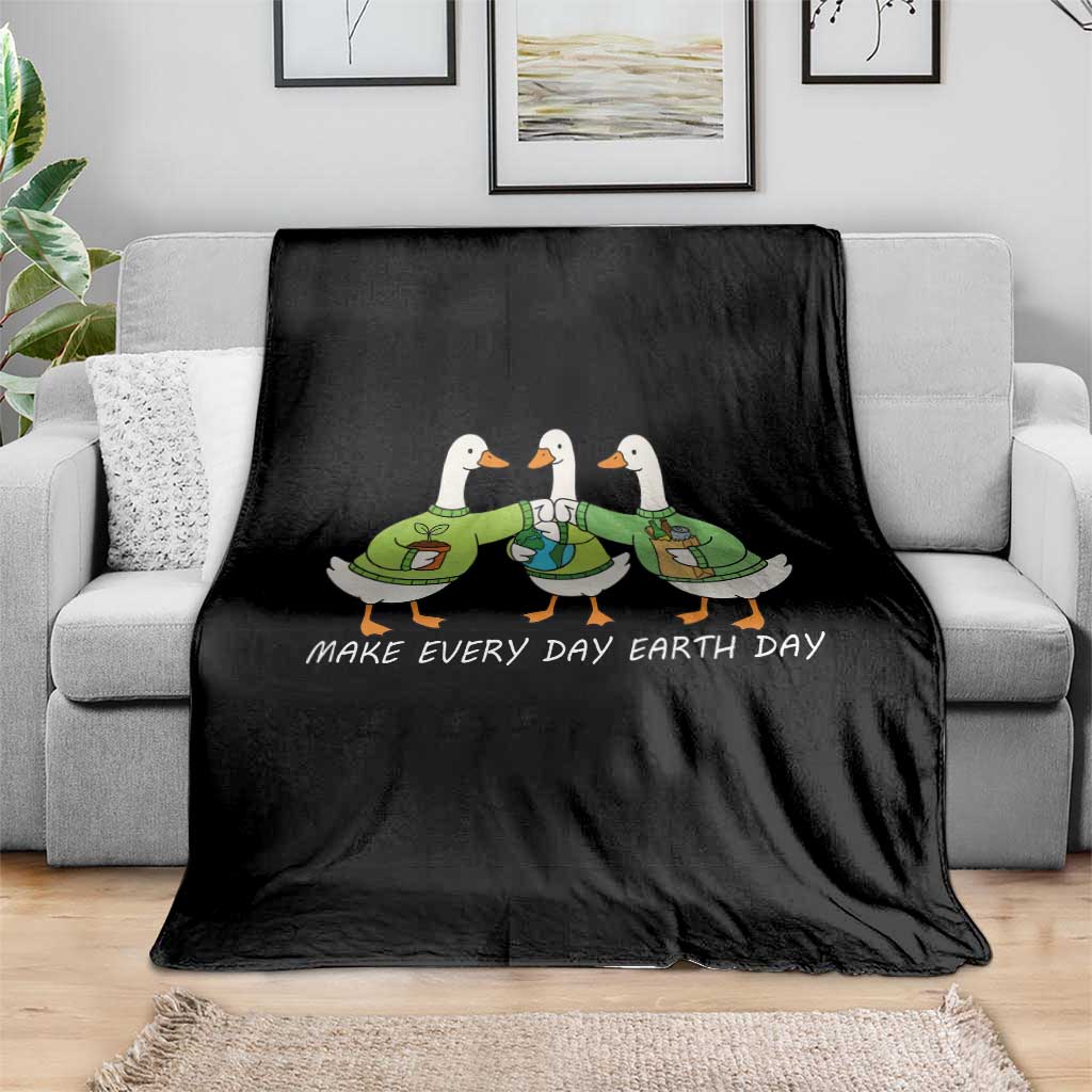 Funny Earth Day Throw Blanket Silly Goose Make Earth Day Every Day TS14 Print Your Wear