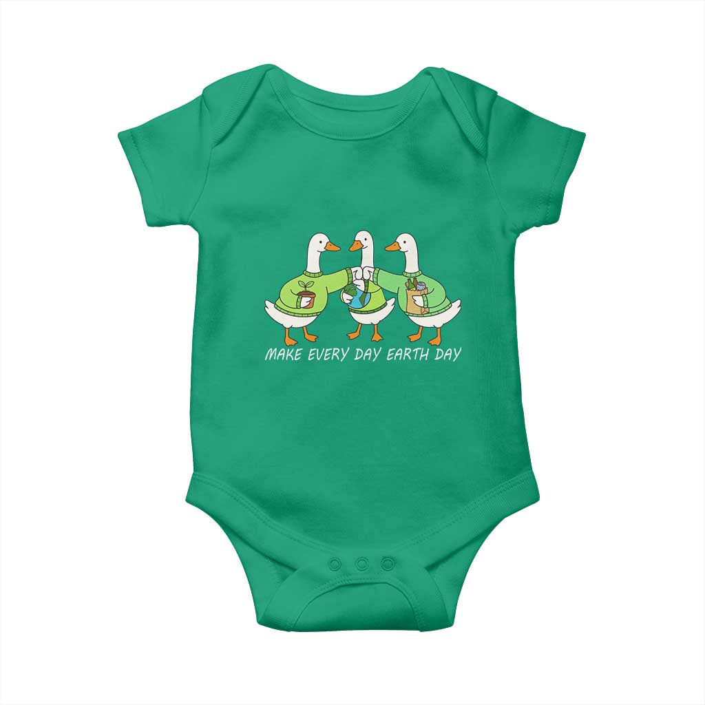 Funny Earth Day Baby Onesie Silly Goose Make Earth Day Every Day TS14 Irish Green Print Your Wear