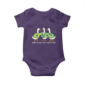 Funny Earth Day Baby Onesie Silly Goose Make Earth Day Every Day TS14 Purple Print Your Wear