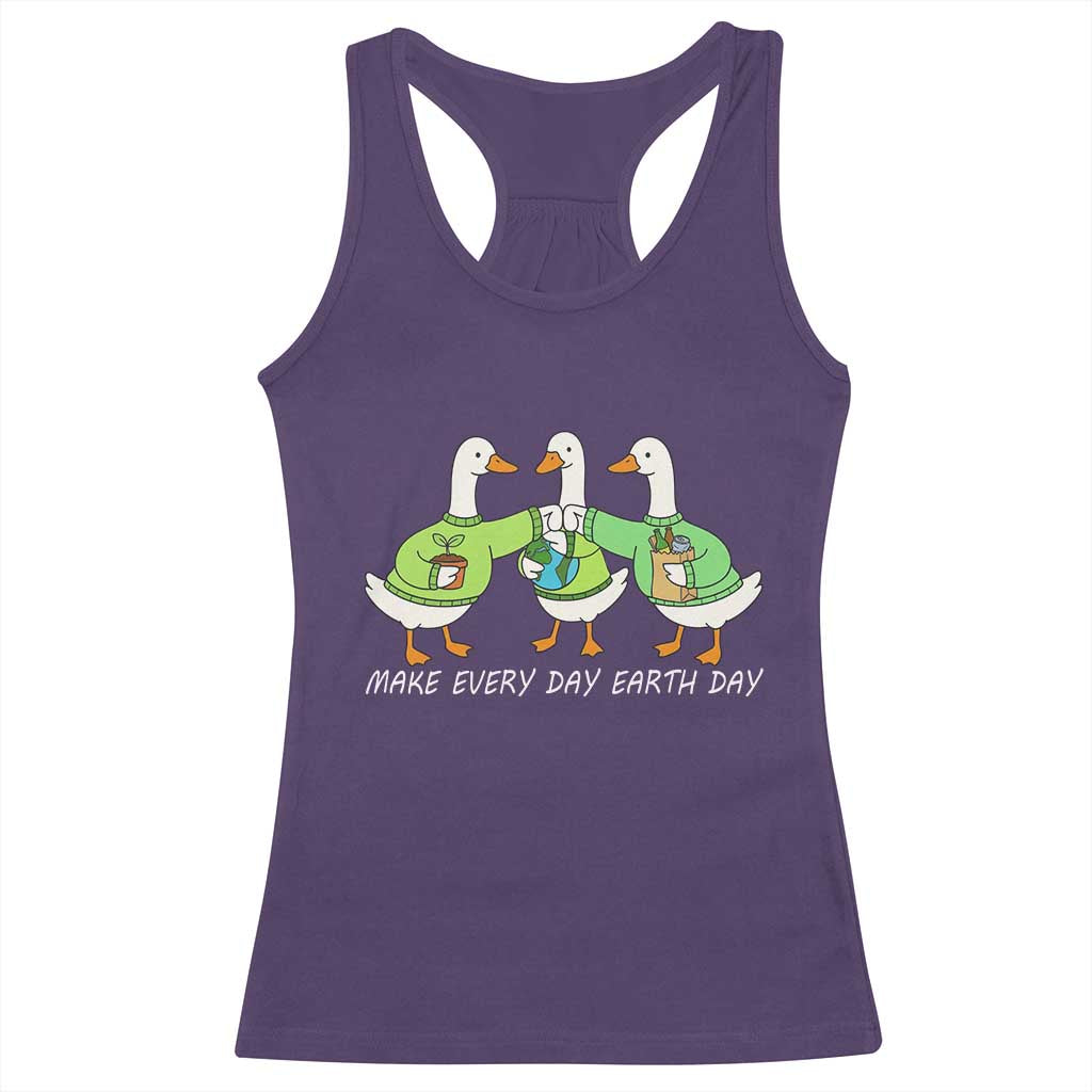Funny Earth Day Racerback Tank Top Silly Goose Make Earth Day Every Day TS14 Purple Print Your Wear