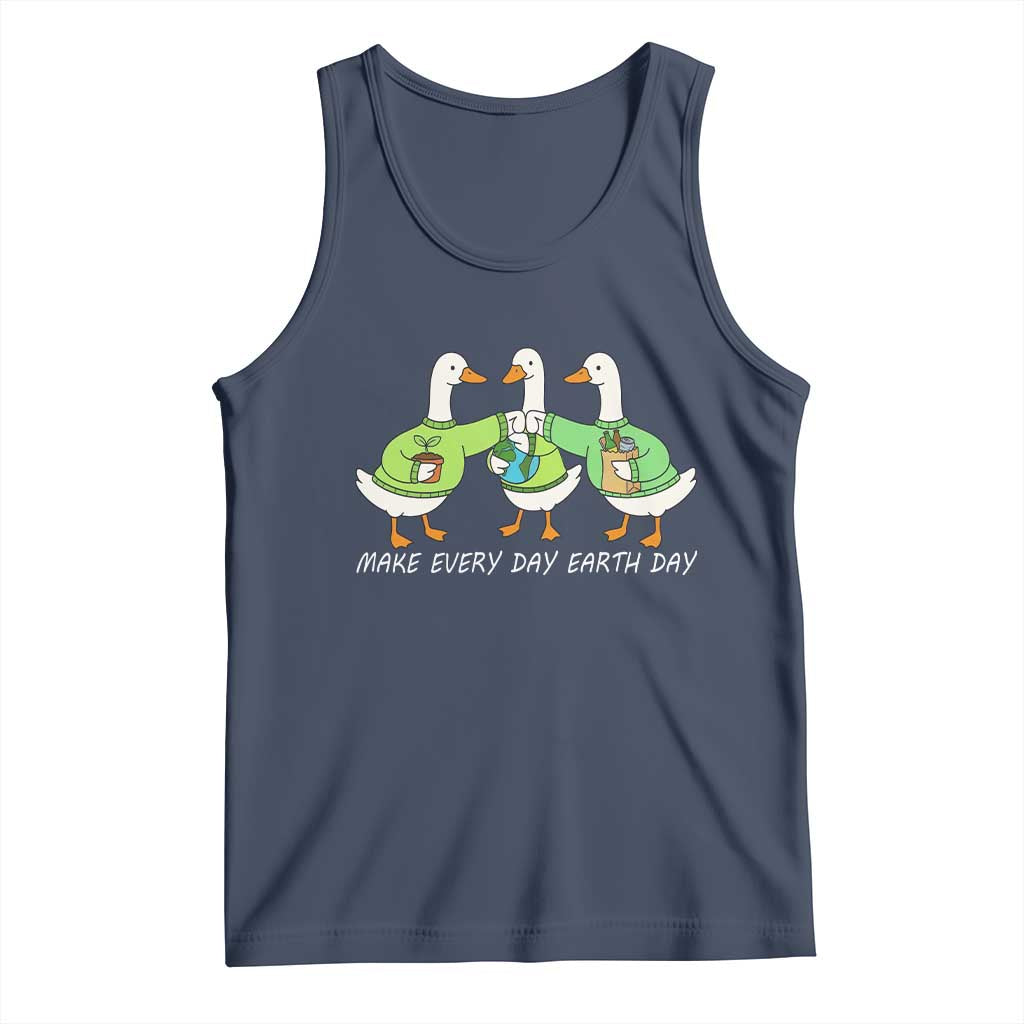 Funny Earth Day Tank Top Silly Goose Make Earth Day Every Day TS14 Navy Print Your Wear