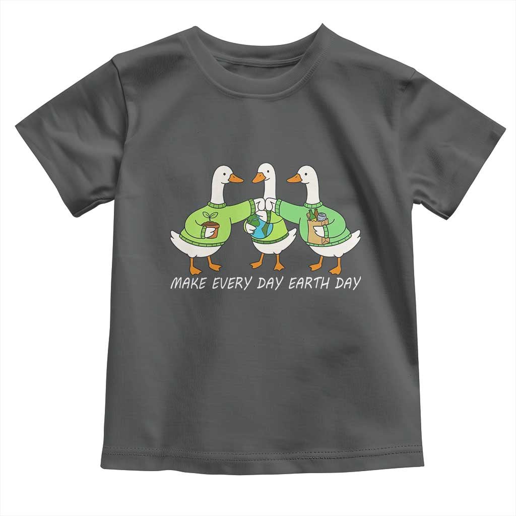 Funny Earth Day Toddler T Shirt Silly Goose Make Earth Day Every Day TS14 Dark Heather Print Your Wear