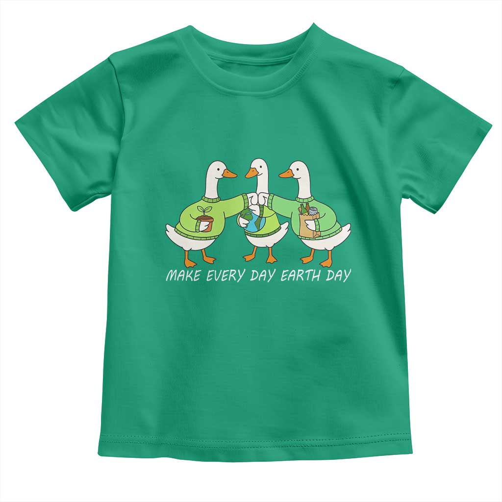 Funny Earth Day Toddler T Shirt Silly Goose Make Earth Day Every Day TS14 Irish Green Print Your Wear
