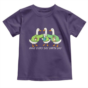 Funny Earth Day Toddler T Shirt Silly Goose Make Earth Day Every Day TS14 Purple Print Your Wear