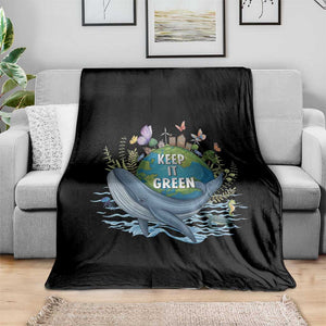 Keep It Green Earth Day Throw Blanket Eco-Friendly Nature Environmental Awareness TS14 Print Your Wear